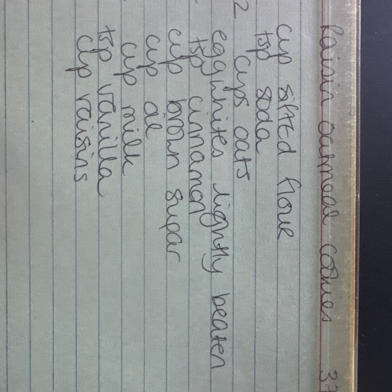 Raisin Oatmeal Cookies