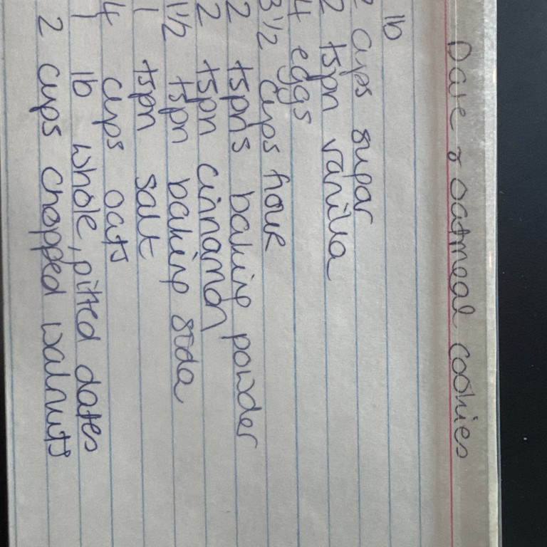 Date & Oatmeal Cookies