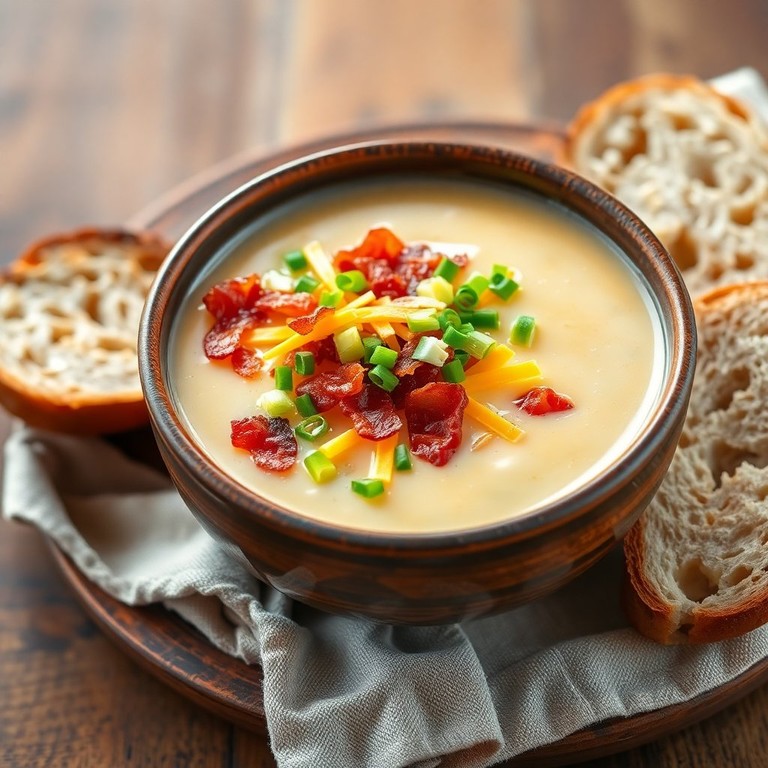 Creamy Cheddar & Bacon Potato Soup
