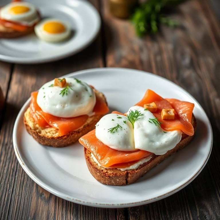 Tartines d'Oeufs Bénédicte au Saumon Fumé