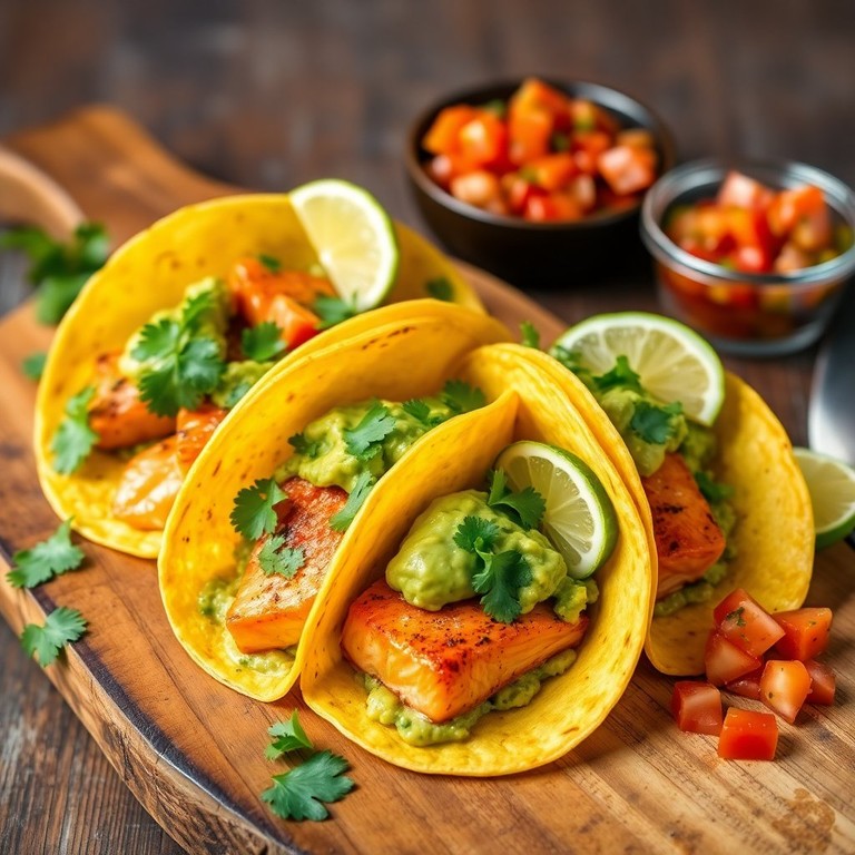 Tacos de Salmón con Guacamole