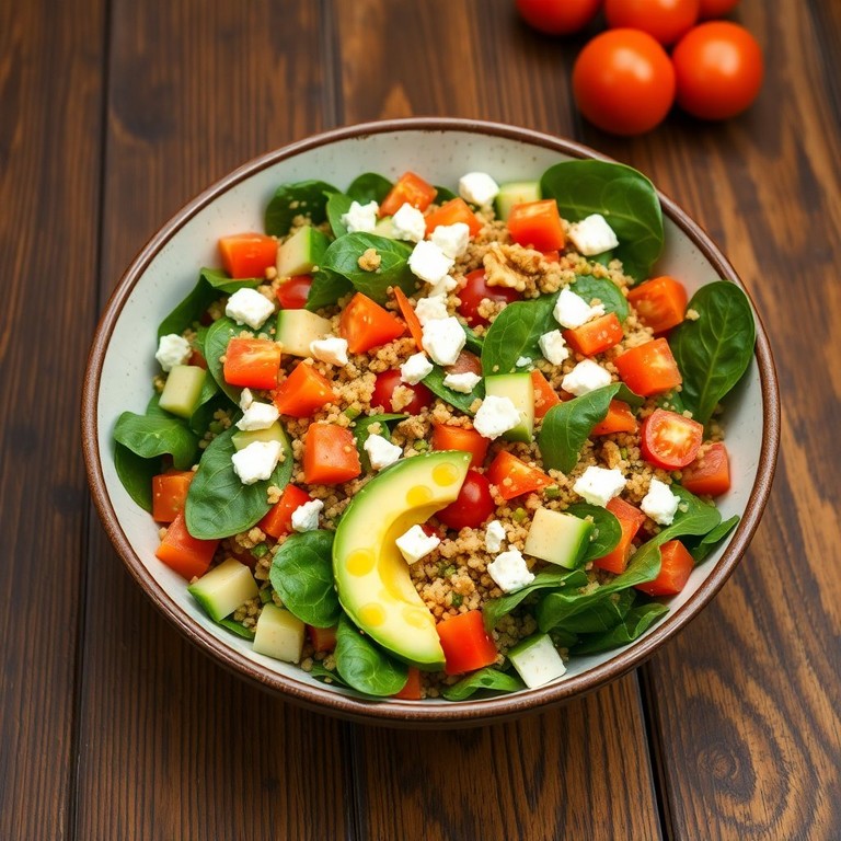 Ensalada Energética de Quinoa y Espinacas