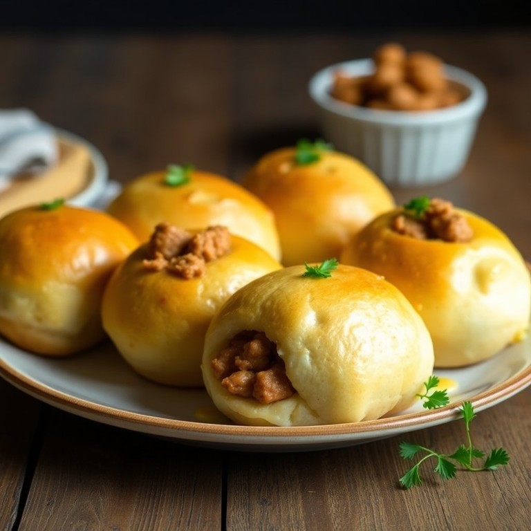 Cheesy Sausage Stuffed Bread Rolls