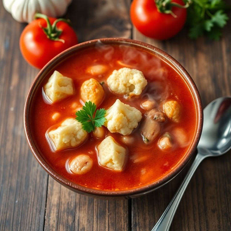 Tomato and Garlic Soya Bean Soup