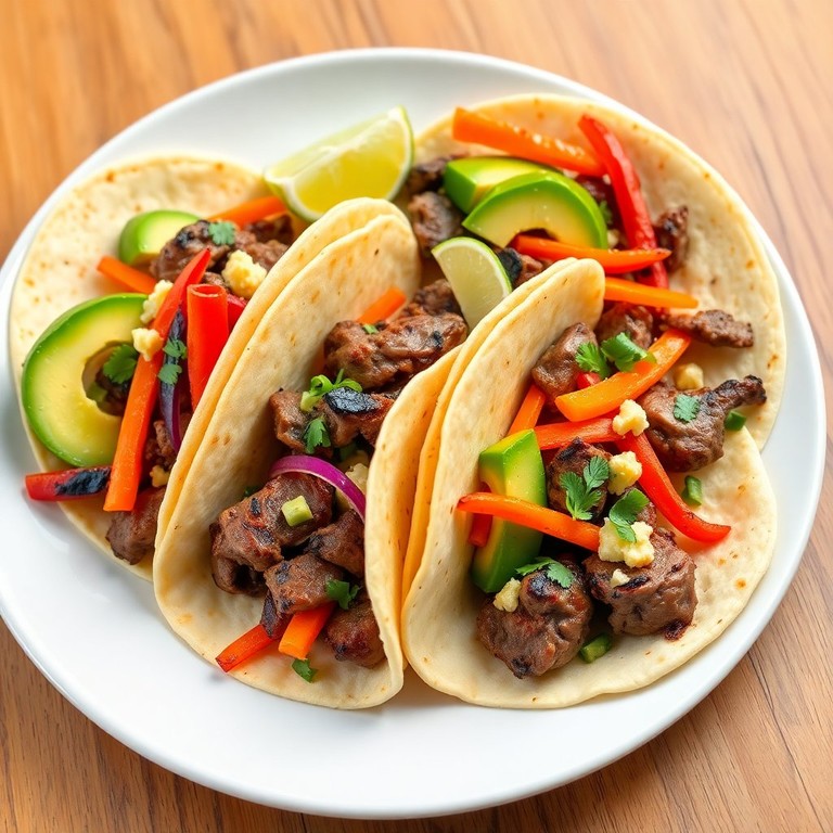 Tacos de Steak aux Légumes Grillés