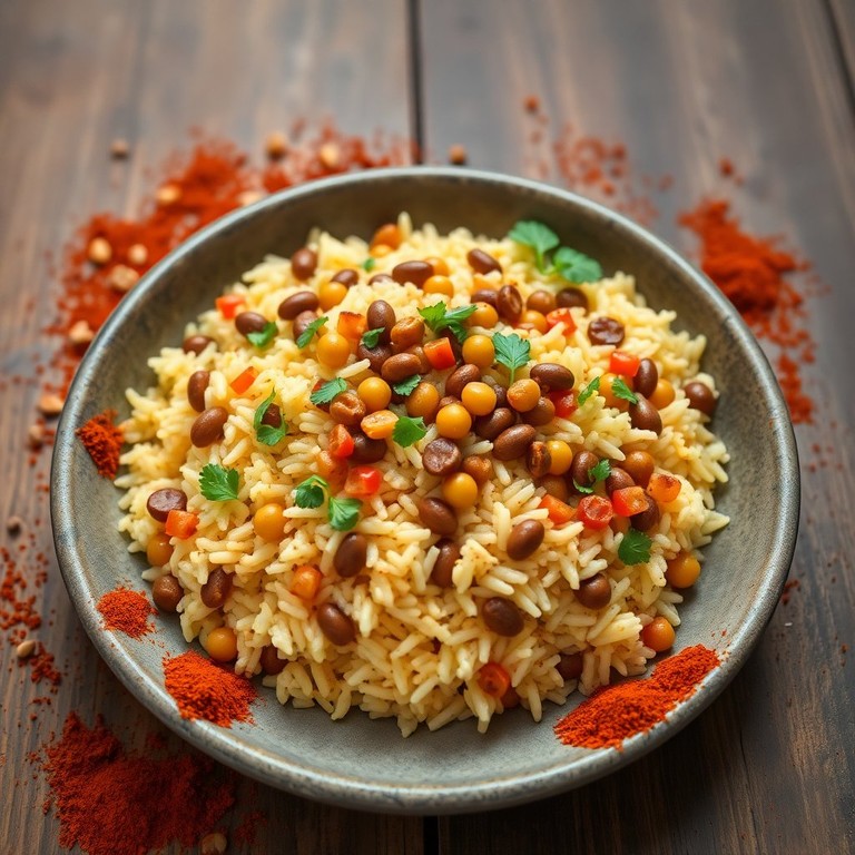 Arroz con Lentejas y Especias Aromáticas