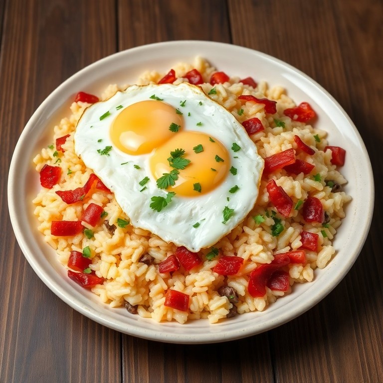 Arroz de Bacon com Ovo Frito