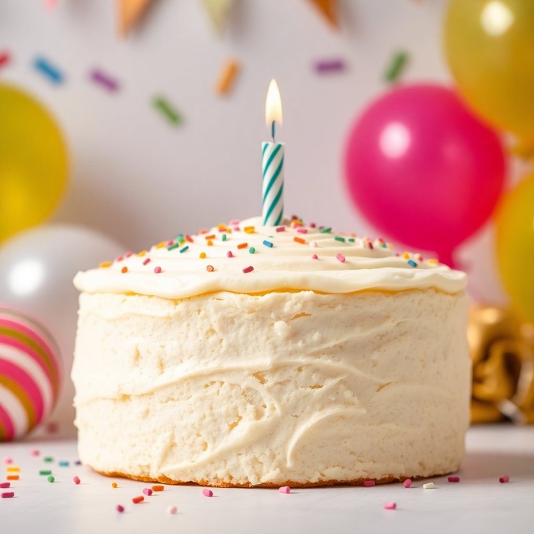 Fluffy Steamed Vanilla Birthday Cake