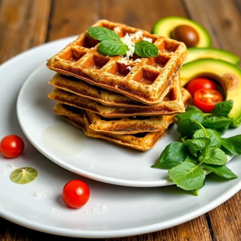 Waffles Verdes de Avena y Espinaca