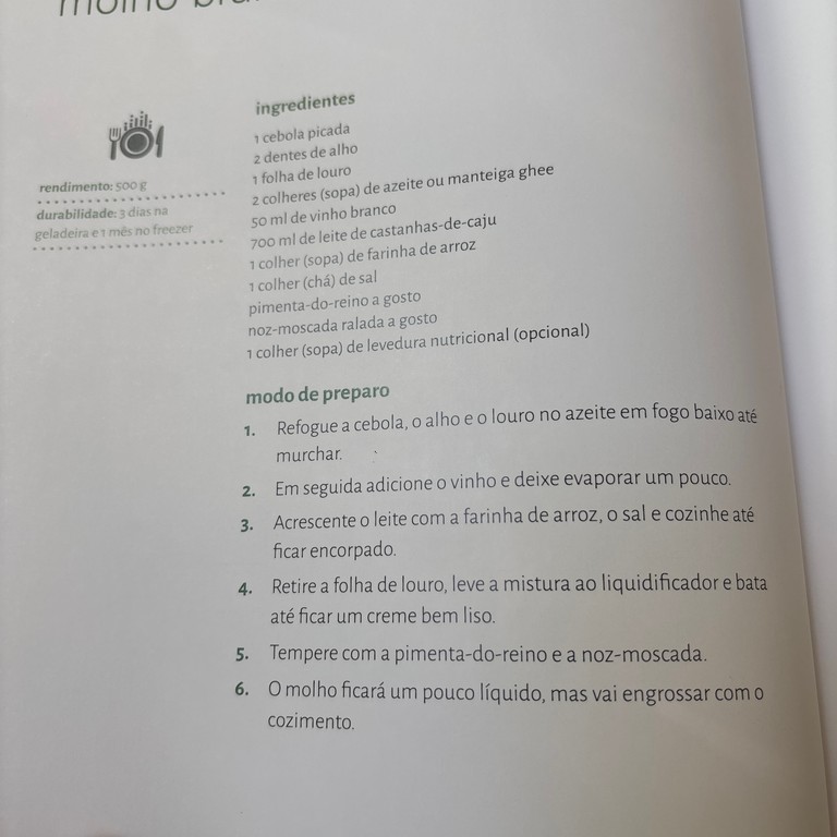 Molho Branco de Castanhas