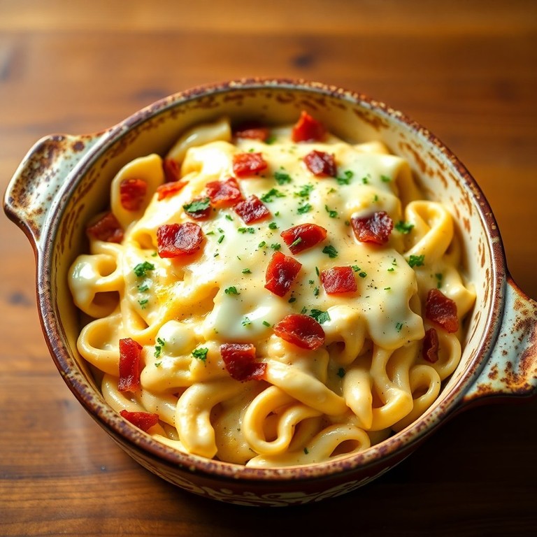 Creamy Bacon Alfredo Pasta Bake