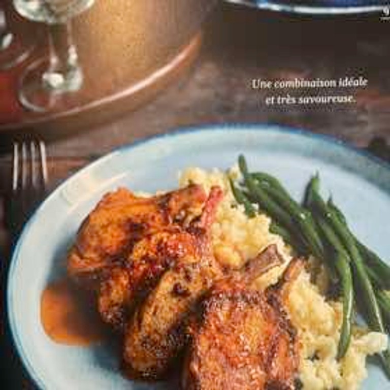 Côtelettes D'agneau Avec Chou-Fleur À La Crème Et Haricots Princesse