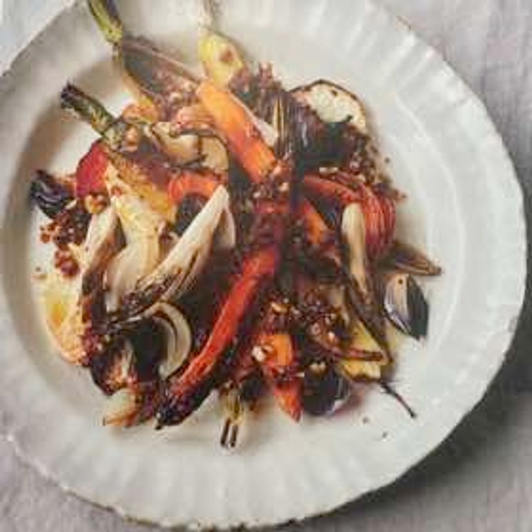 Roast Autumn Vegetables with Walnut-Miso Sauce