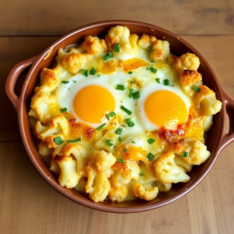 Gratinado Cremoso de Couve-Flor e Repolho com Ovos