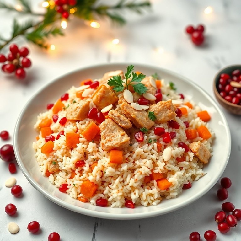 Festive Christmas Plov with Seasonal Spices and Dried Fruits