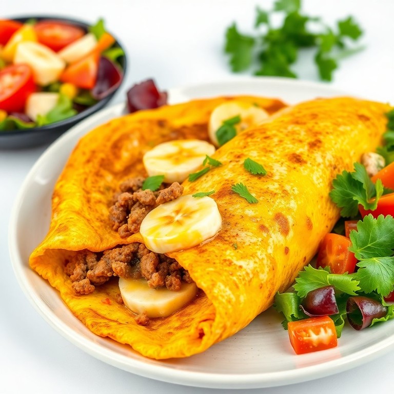 Omelete de Carne Moída e Banana