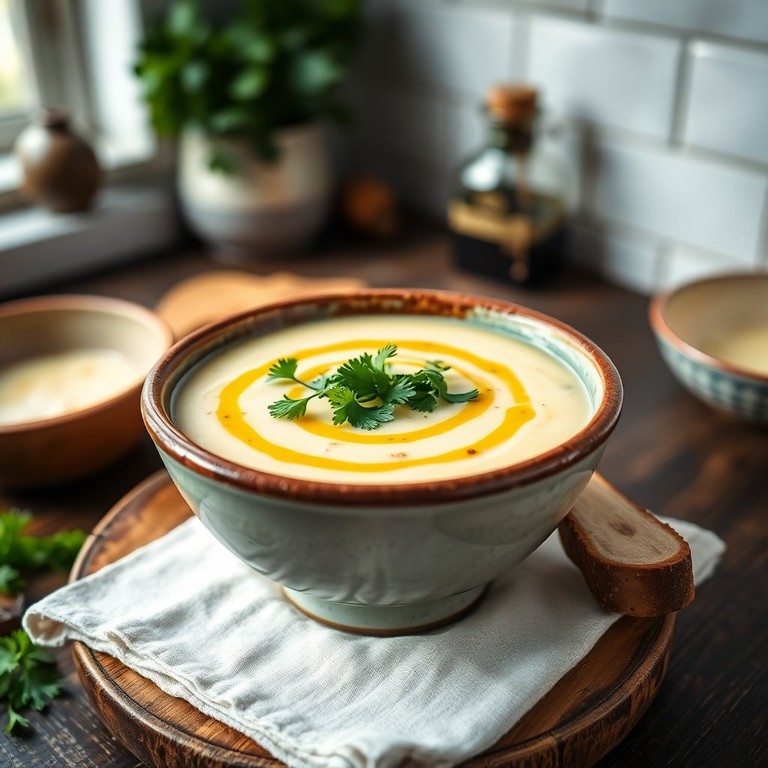 Крем-суп из картофеля с трюфельным маслом