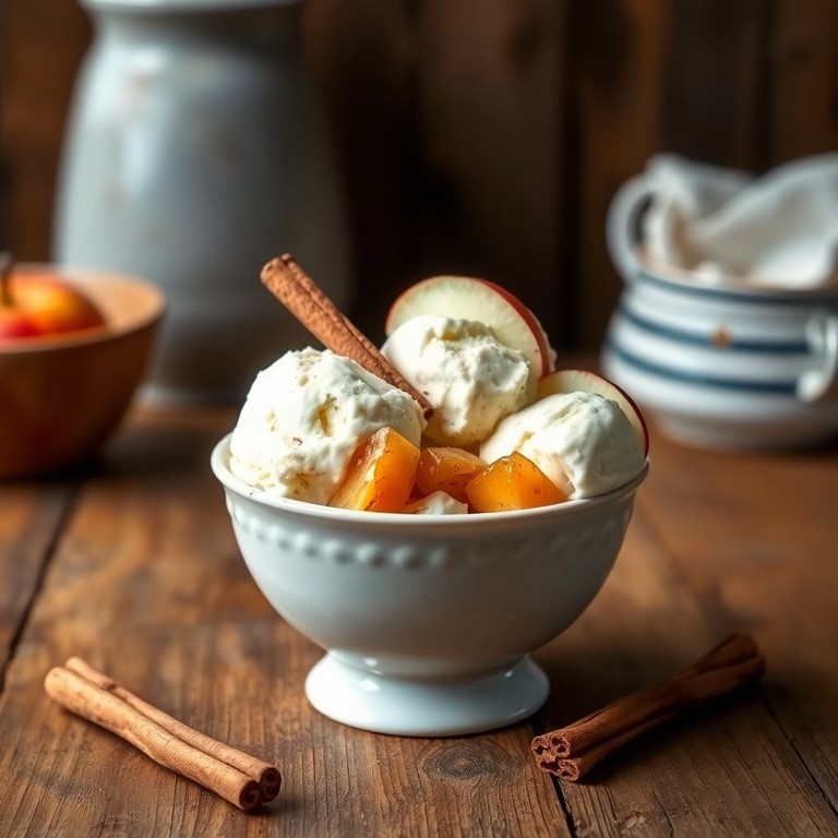 Helado de Canela y Manzana Caramelizada