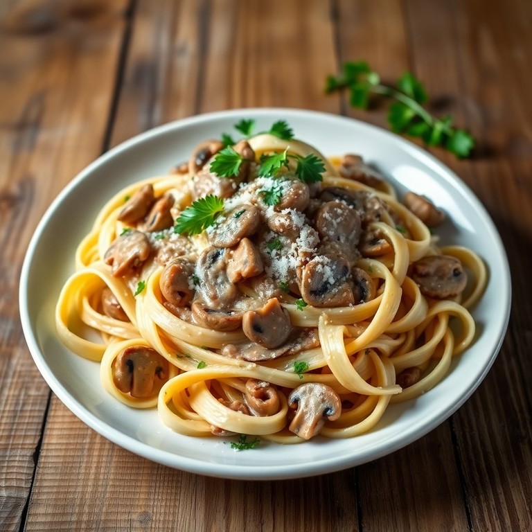 Pâtes à la Crème de Champignons