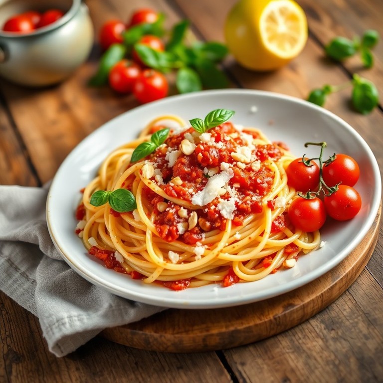 Pâtes au Pesto Rosso et Tomates Cerises Rôties