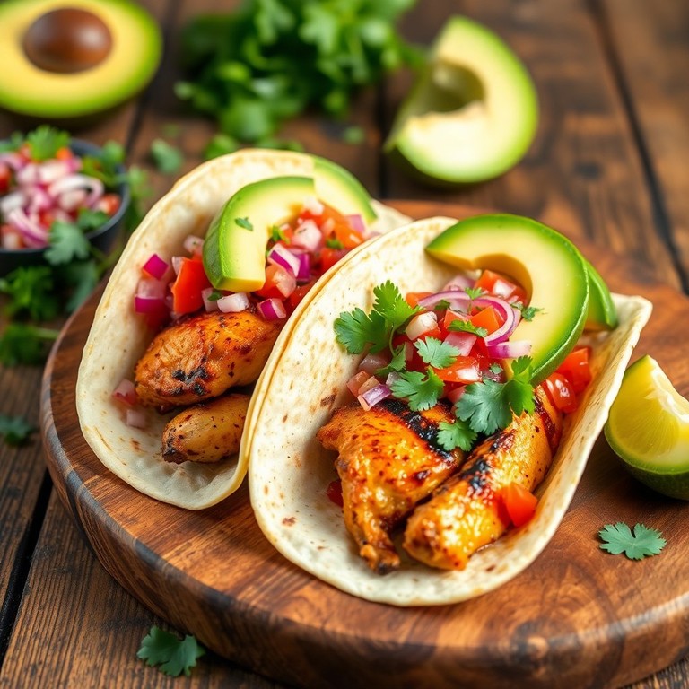 Tacos de Pollo a la Parrilla con Salsa Fresca