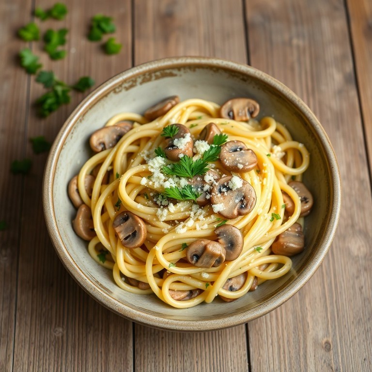 Pâtes Crémeuses aux Champignons et Moutarde à l'Ancienne