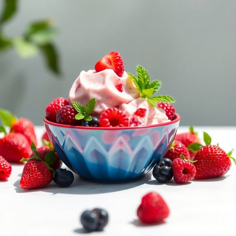 Helado Casero de Frutillas y Frambuesas