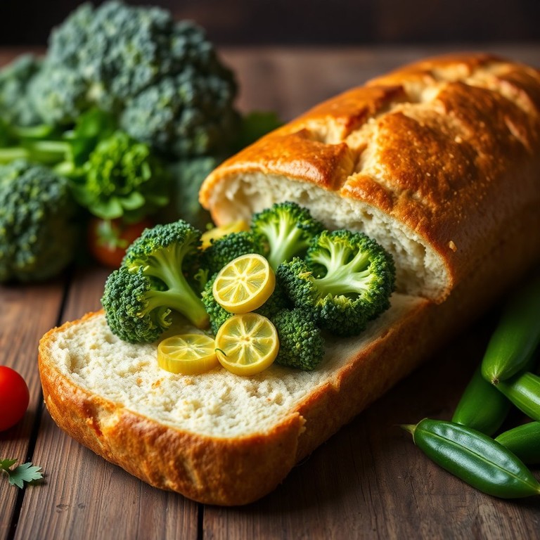 Pão de Forma Vegano com Brócolis e Vagem