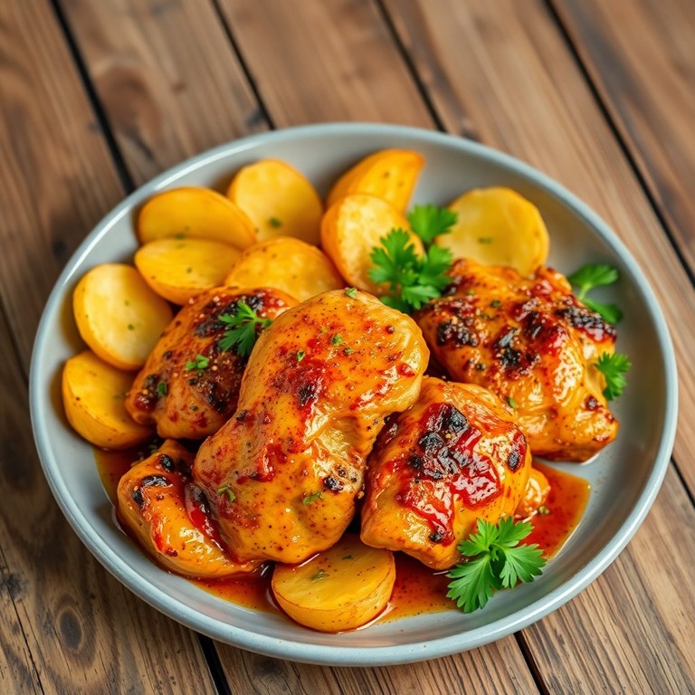 Kruidige Kippendijfilet met Knapperige Aardappelschijfjes