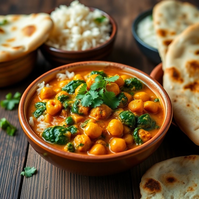Curry de Pois Chiches et Épinards Épicé