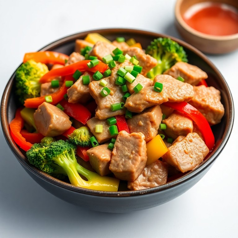 Cerdo a la Cantonesa con Verduras Salteadas