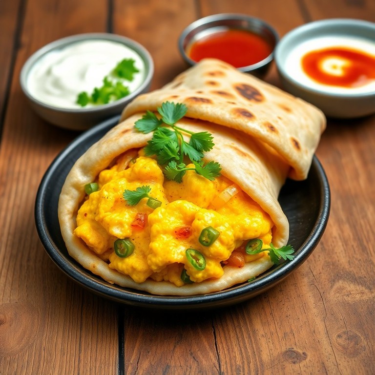 Spicy Egg Chapati Roll