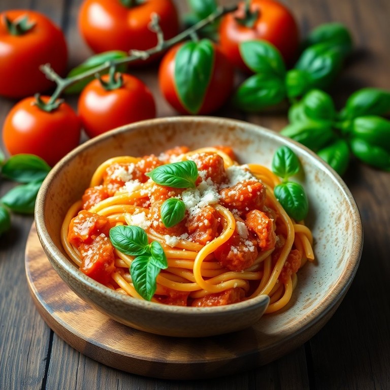 Romige Tomatenpasta met Verse Basilicum