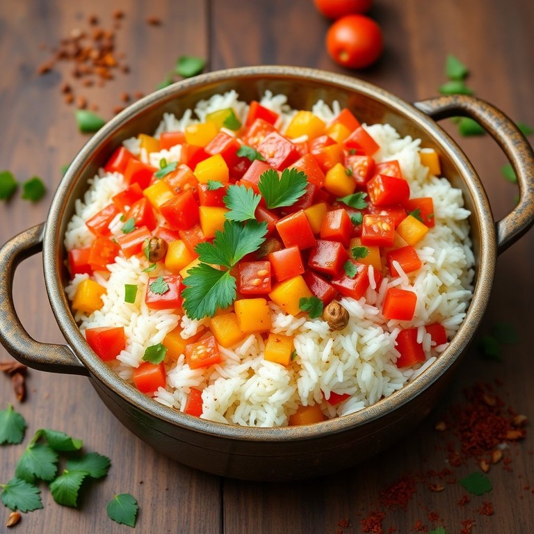 Spicy Capsicum and Tomato Rice Delight