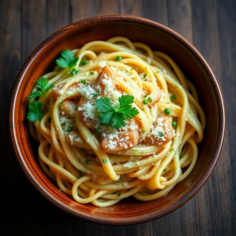 Garlic Parmesan Rigatoni for One