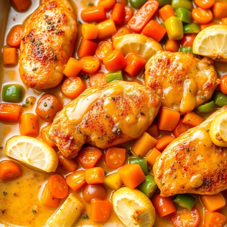Oven-Baked Zesty Chicken and Veggie Medley