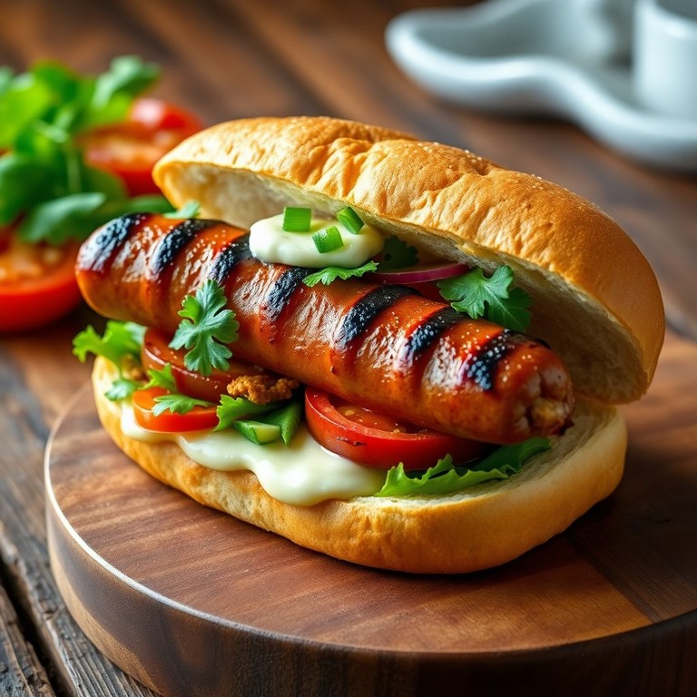 Broodje Worst met Sla en Kruidenboter