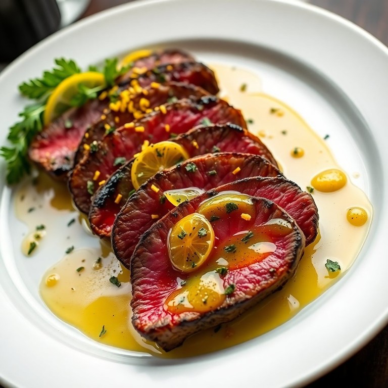 Gourmet Oven-Baked Zesty Beef with Truffle Essence