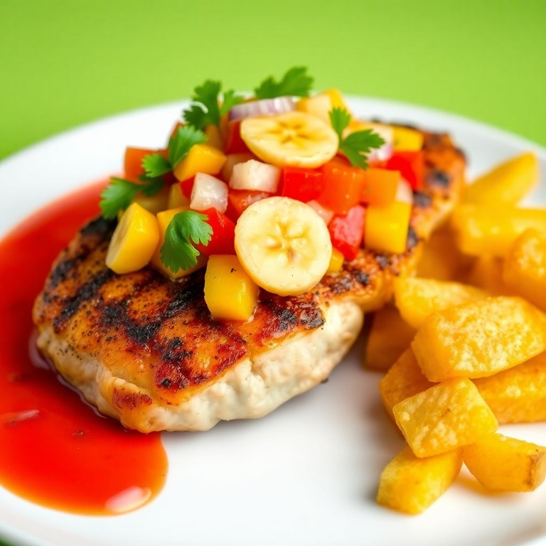 Sweet Banana and Bell Pepper Salsa with Grilled Chicken