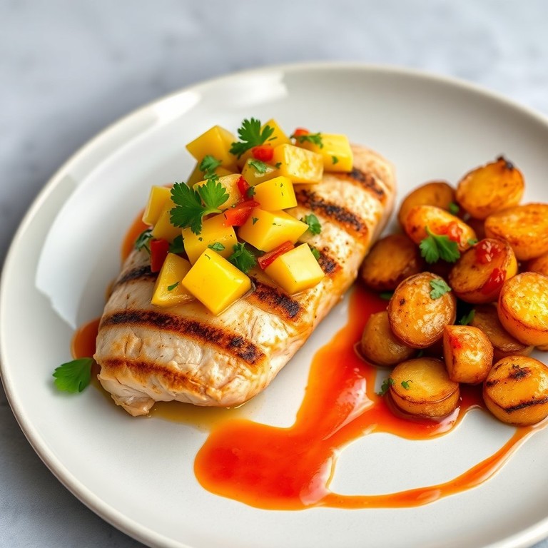 French-Inspired Ginger Banana and Bell Pepper Salsa with Grilled Chicken