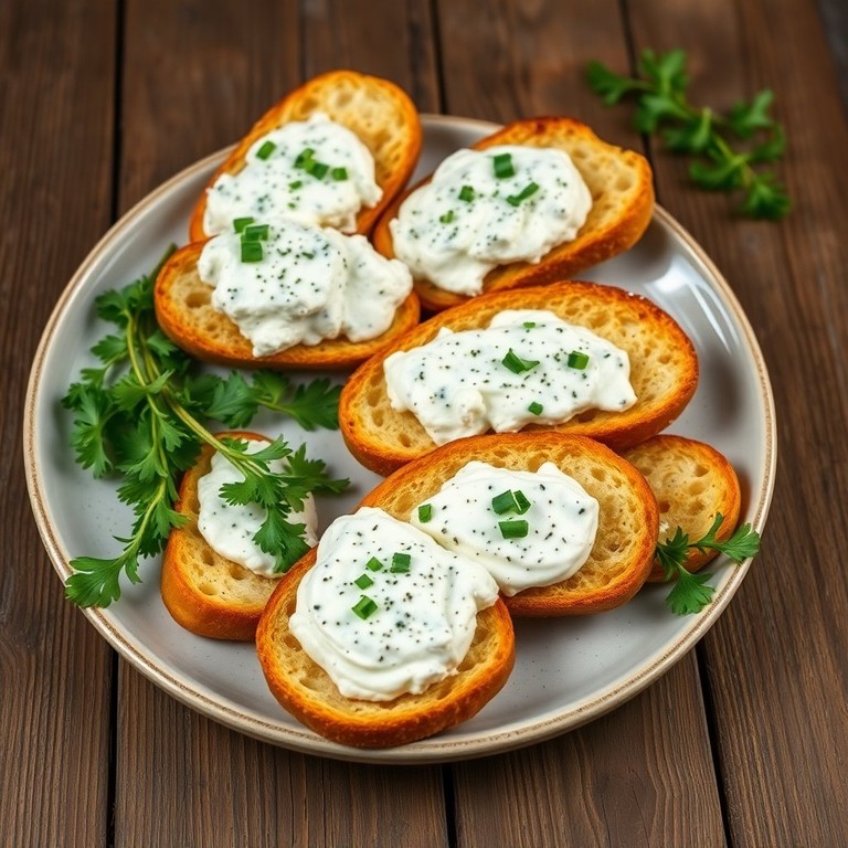 Torradas Crocantes com Cream Cheese e Ervas Frescas