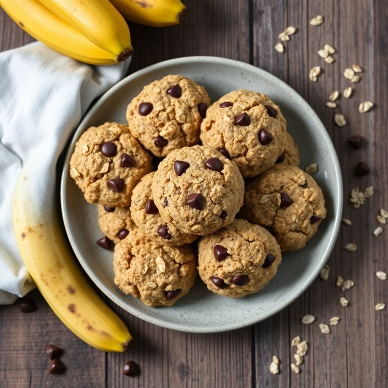Galletas de Avena y Plátano con Chispas de Chocolate y Toque Esponjoso en Gramos
