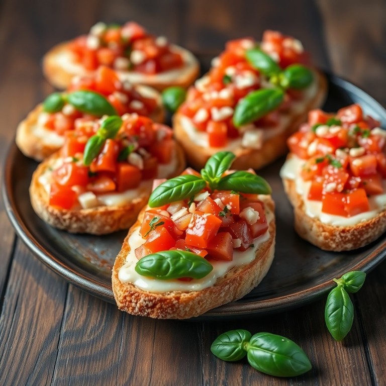Spicy Tomato and Cheese Bruschetta