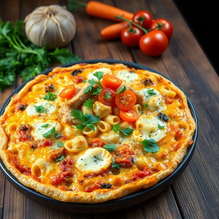 Tortilla de Pasta y Pollo con Queso