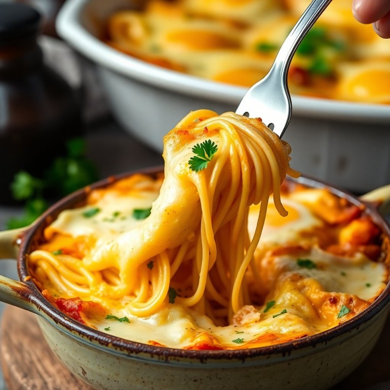 Cheesy Egg and Spaghetti Bake