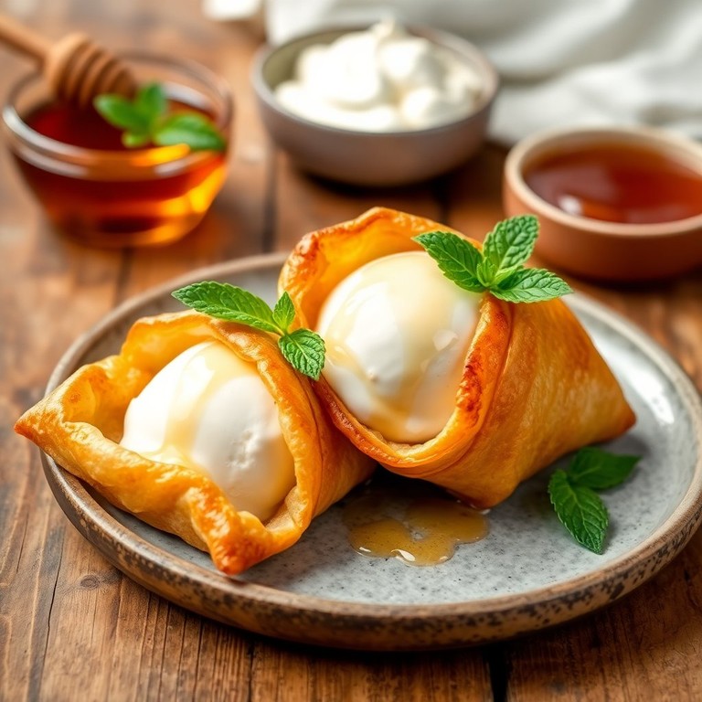 Vanille-Eis im Yufkateig