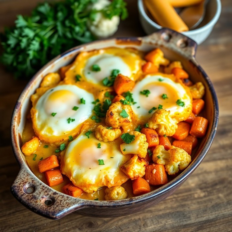 Cauliflower and Carrot Egg Bake