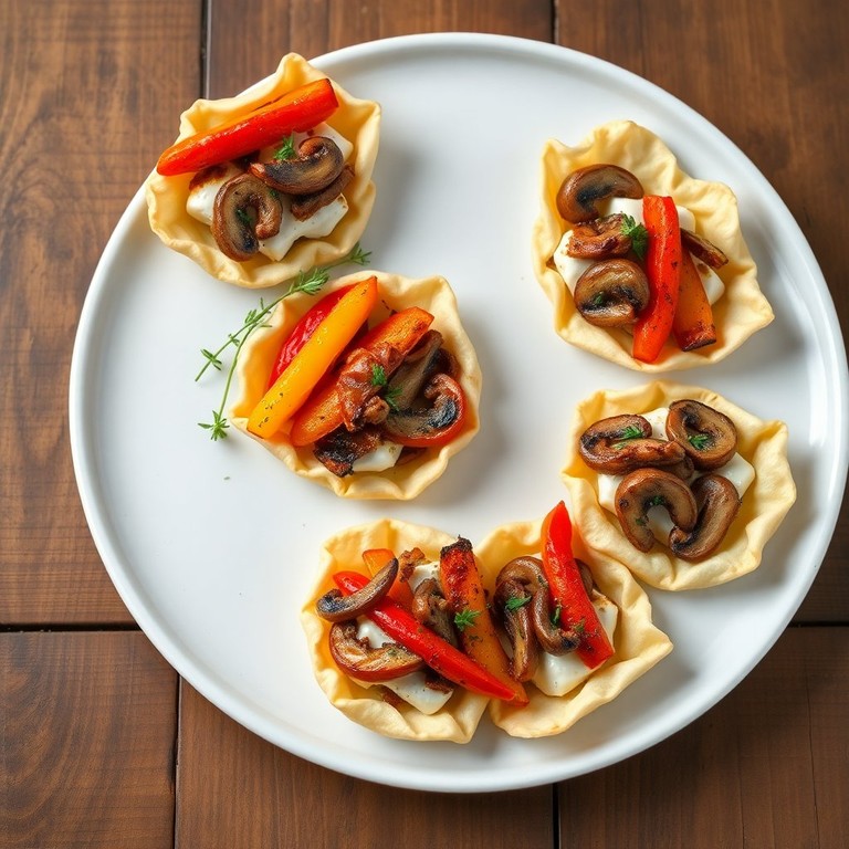Tartelette Filo au Chèvre et Poivrons Grillés