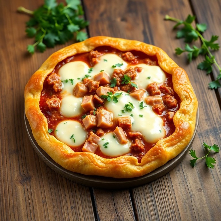 Tarte Feuilletée à la Bolognaise avec Jambon et Crème Fraîche