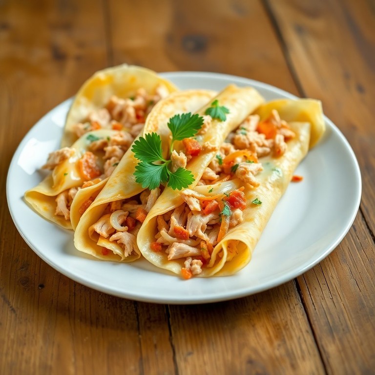Savory Chicken and Cheese Stuffed Crepes